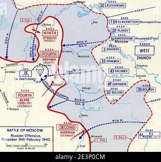 Map Soviet 1941 Winter counteroffensive Stock Photo - Alamy