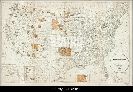 Map showing the location of the Indian reservations within the limits ...