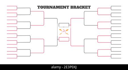 32 team tournament bracket championship template flat style design vector illustration isolated on white background. Championship bracket schedule for Stock Vector