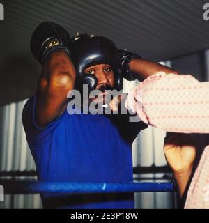 Boxer Jose Napoles training, Lyon, France Stock Photo