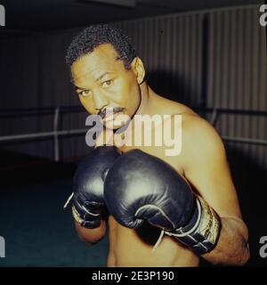 Boxer Jose Napoles training, Lyon, France Stock Photo