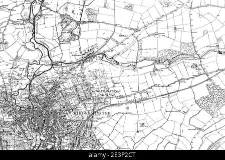 Map Of Worcestershire Os Map Name 008-ne, Ordnance Survey, 1883-1893 