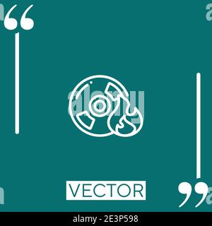 cd burning vector icon Linear icon. Editable stroke line Stock Vector