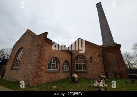 Walthamstow wetlands east london. Pump house and visitor centre. Stock Photo