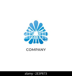 Abstract water flower logo design template isolated on white background. Docrative vortex with light blue color. Stock Vector