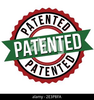 Patented label or sticker on white background, vector illustration Stock Vector