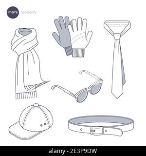 Clothes thin line style. Stock Vector