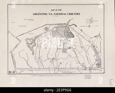 Map of the Arlington, Va. National Cemetery Stock Photo