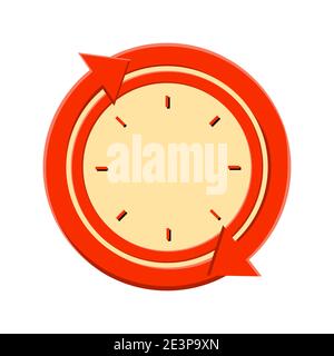 Time symbol. Vector abstract clock icon. Concept of deadline countdown. Vector cartoon design isolated on white background. Stock Vector