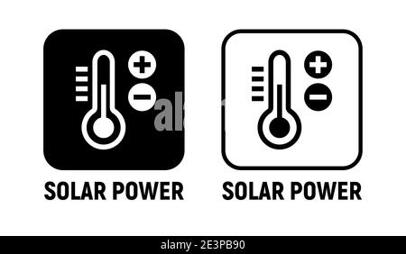 Solar energy power icon. Solar battery green power clean charge sun heat vector icon Stock Vector