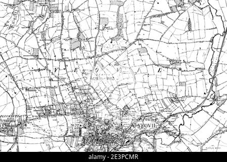 Map of Somerset OS Map name 083-SW, Ordnance Survey, 1884-1894. Stock Photo