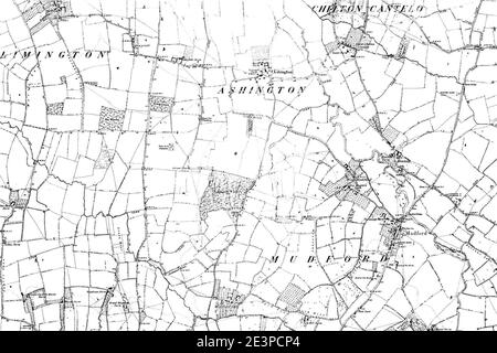 Map of Somerset OS Map name 083-NW, Ordnance Survey, 1884-1894. Stock Photo