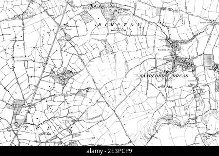 Map of Somerset OS Map name 083-NE, Ordnance Survey, 1884-1894. Stock Photo