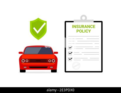 Car insurance policy finance form money concept. Car insurance icon vector document Stock Vector
