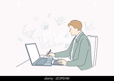 Finance and tax counting system concept Stock Vector