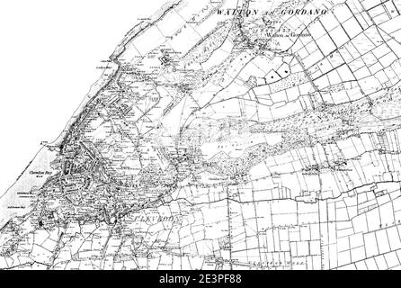 Map of Somerset OS Map name 004-NE, Ordnance Survey, 1884-1894. Stock Photo