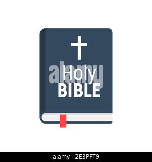 Holy Bible vector logo icon. Church bible isolated book design flat pictogram Stock Vector