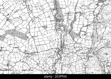 Map of Shropshire OS Map name 054-NW, Ordnance Survey, 1883-1895. Stock Photo