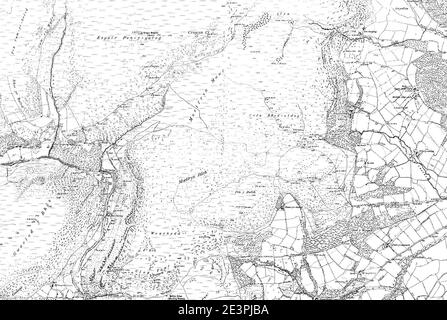 Map of Radnorshire OS Map name 014-SE, Ordnance Survey, 1888-1891. Stock Photo