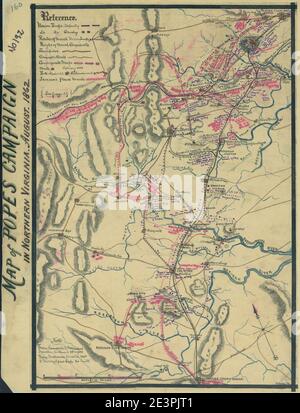 Map of Popes [sic] campaign in northern Virginia, August 1862. 1862 by ...