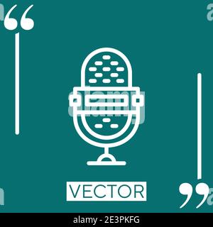 microphone vector icon Linear icon. Editable stroke line Stock Vector