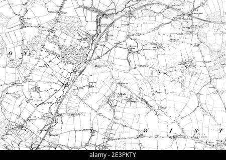 Map of Pembrokeshire OS Map name 023-SW, Ordnance Survey, 1868-1892. Stock Photo