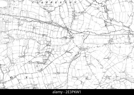 Map of Pembrokeshire OS Map name 023-SE, Ordnance Survey, 1868-1892. Stock Photo