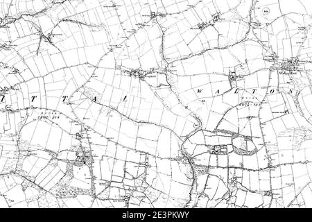 Map of Pembrokeshire OS Map name 023-NW, Ordnance Survey, 1868-1892. Stock Photo