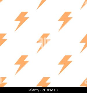 Lightning bolt flash seamless pattern. Thunderbolt print background Stock Vector