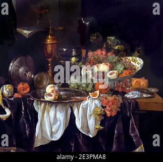 Banquet Still Life 1650 by Abraham van Beyeren 1620-1690, The Netherlands, Dutch, Stock Photo
