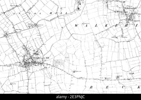 Map of Nottinghamshire OS Map name 007-NW, Ordnance Survey, 1883-1899. Stock Photo