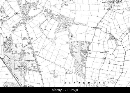 Map of Nottinghamshire OS Map name 003-NW, Ordnance Survey, 1883-1899. Stock Photo