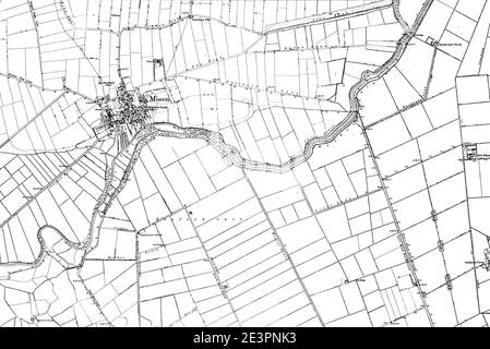 Map of Nottinghamshire OS Map name 003-SE, Ordnance Survey, 1883-1899. Stock Photo