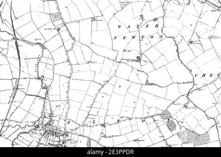 Map of Northamptonshire OS Map name 013-NE, Ordnance Survey, 1884-1892. Stock Photo