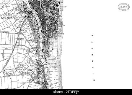 Map of Norfolk OS Map name 078-NE, Ordnance Survey, 1883-1897. Stock Photo