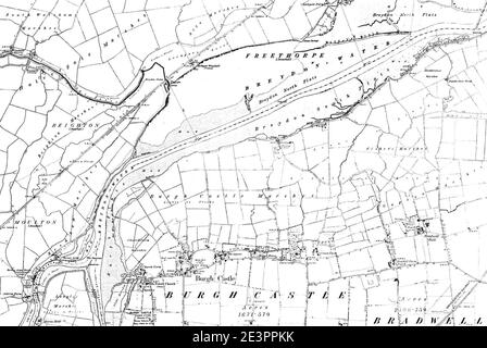 Map of Norfolk OS Map name 078-NW, Ordnance Survey, 1883-1897. Stock Photo