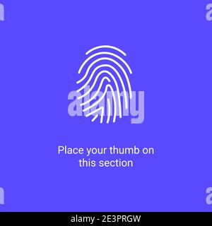 Fingerprint scan app biometric logo icon. Finger ID mobile abstract unique vector touch Stock Vector