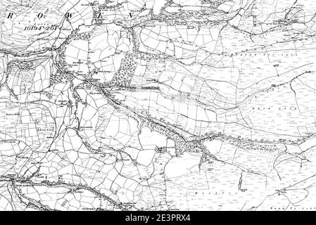 Map of Montgomeryshire OS Map name 026-SE, Ordnance Survey, 1885-1896. Stock Photo