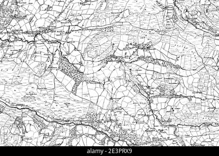 Map of Montgomeryshire OS Map name 026-SW, Ordnance Survey, 1885-1896. Stock Photo