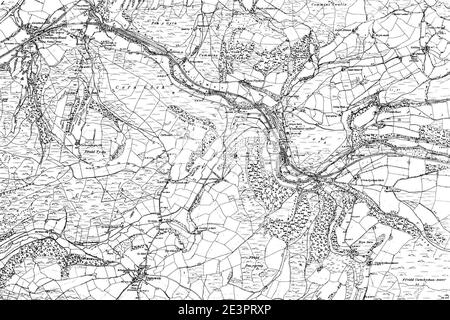 Map of Montgomeryshire OS Map name 026-NE, Ordnance Survey, 1885-1896. Stock Photo