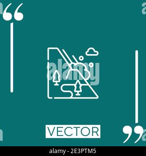 snow avalanche vector icon Linear icon. Editable stroke line Stock Vector