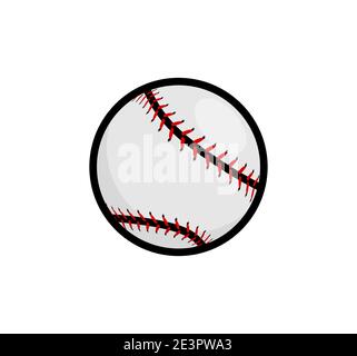 Baseball stitches softball vector icon. Baseball ball icon simple flat sign Stock Vector