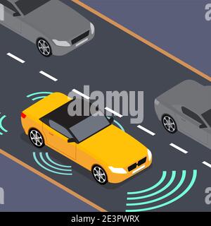 Autonomous car icon drive sensor. Digital autonomous vehicle car self ...