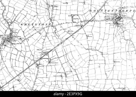 Map of Leicestershire OS Map name 044-NW, Ordnance Survey, 1884-1892. Stock Photo