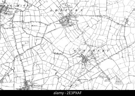 Map of Leicestershire OS Map name 044-SE, Ordnance Survey, 1884-1892. Stock Photo