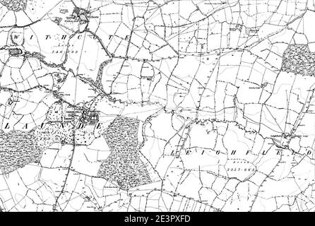 Map of Leicestershire OS Map name 033-SE, Ordnance Survey, 1884-1892. Stock Photo