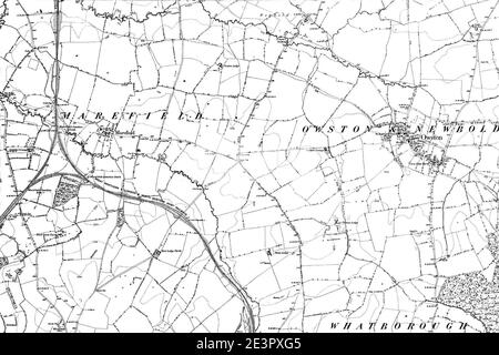 Map of Leicestershire OS Map name 033-NW, Ordnance Survey, 1884-1892. Stock Photo