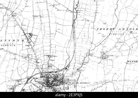 Map of Leicestershire OS Map name 020-SW, Ordnance Survey, 1884-1892 ...