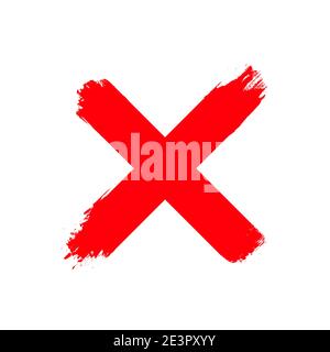 Re wrong cross vector symbol. Handwritten vote ink sign cross mark Stock Vector
