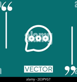 circular speech bubble outline with three dots inside Linear icon. Editable stroke line Stock Vector